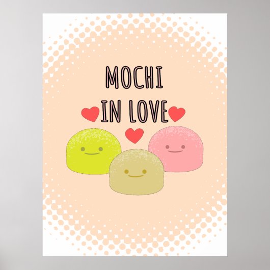 Cute Mochi Cartoon Tekeningen Poster (Voorkant)