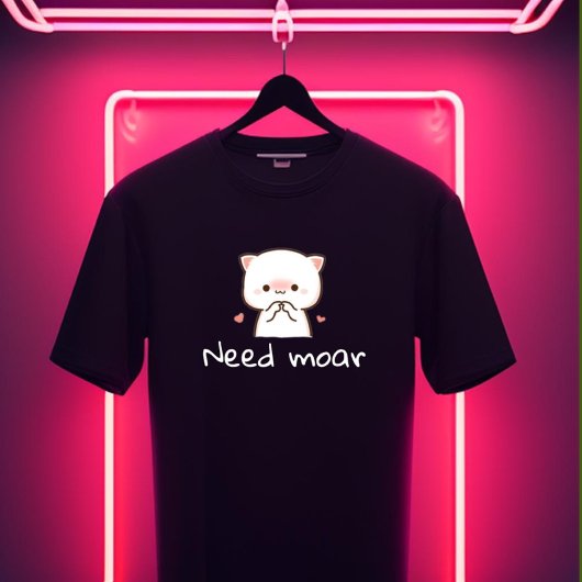 Cute Mochi Cat T-Shirt – 'Need Moar'