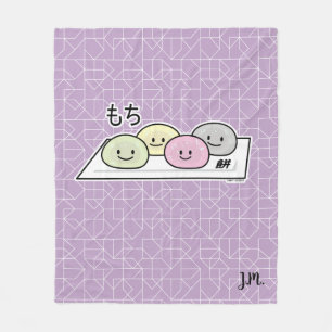 Cute Mochi ijs rijstaart Japanse groene thee Fleece Deken