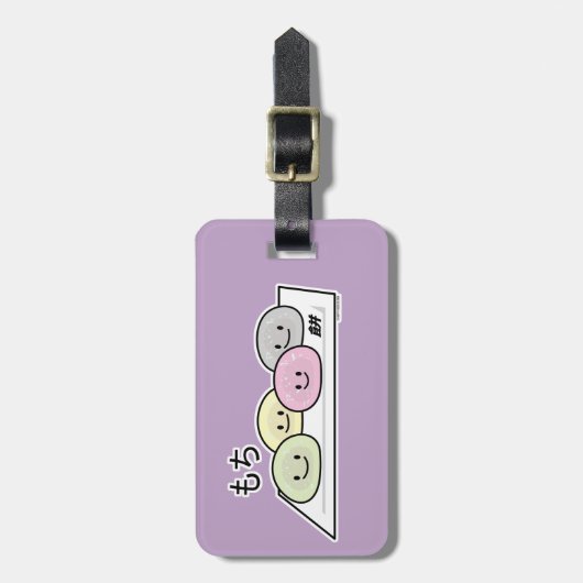 Cute Mochi ijsrostaart Japanse groene thee Bagagelabel (Voorkant verticaal)