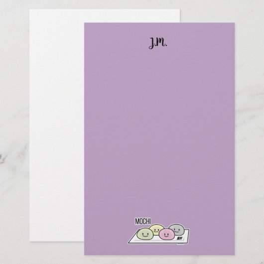 Cute Mochi ijsrostaart Japanse groene thee Briefpapier (Voorkant / Achterkant)