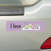 Cute Mochi ijsrostaart Japanse groene thee Bumpersticker (Op auto)