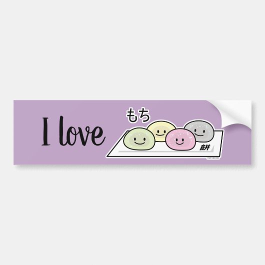 Cute Mochi ijsrostaart Japanse groene thee Bumpersticker (Voorkant)