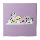 Cute Mochi ijsrostaart Japanse groene thee Tegeltje (Voorkant)