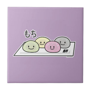 Cute Mochi ijsrostaart Japanse groene thee Tegeltje