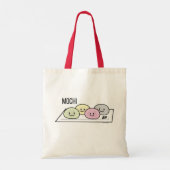 Cute Mochi ijsrostaart Japanse groene thee Tote Bag (Achterkant)