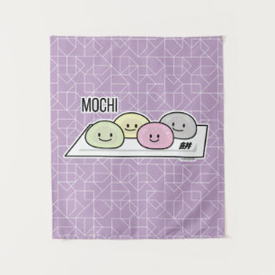 Cute Mochi ijsrostaart Japanse groene thee Wandkleed