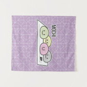 Cute Mochi ijsrostaart Japanse groene thee Wandkleed (Voorkant (horizontaal))