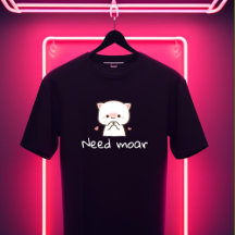 Cute Mochi Kat T-shirt – 'Meer Nodig'