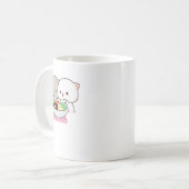 Cute Mochi Peach Cat Koffiemok (Voorkant links)