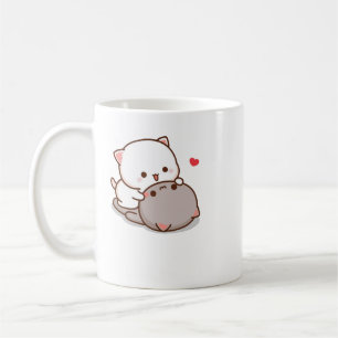 Cute Mochi Peach Cat Koffiemok