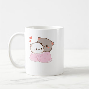 Cute Mochi Peach Cat Koffiemok