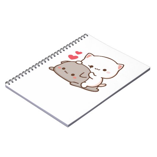 Cute Mochi Peach Cat Notitieboek (Linkerzijde)