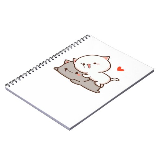 Cute Mochi Peach Cat Notitieboek (Linkerzijde)