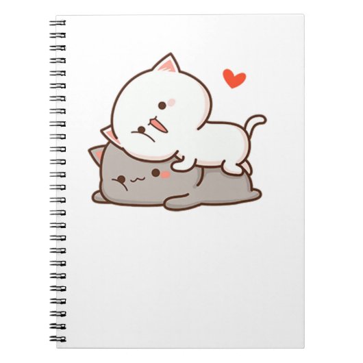 Cute Mochi Peach Cat Notitieboek (Voorkant)