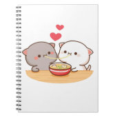 Cute Mochi Peach Cat Notitieboek (Voorkant)