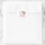 Cute Mochi Peach Cat Ronde Sticker (Tas)