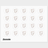 Cute Mochi Peach Cat Ronde Sticker (Vel)