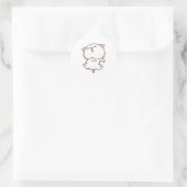 Cute Mochi Peach Cat Ronde Sticker (Tas)