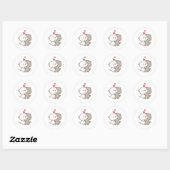 Cute Mochi Peach Cat Ronde Sticker (Vel)
