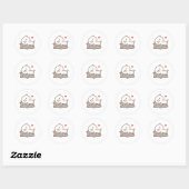 Cute Mochi Peach Cat Ronde Sticker (Vel)