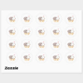 Cute Mochi Peach Cat Ronde Sticker (Vel)