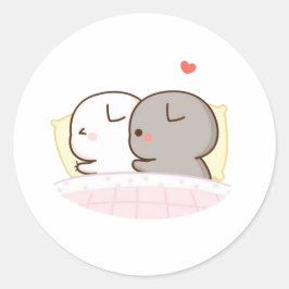 Cute Mochi Peach Cat Ronde Sticker