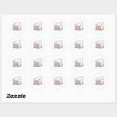Cute Mochi Peach Cat Ronde Sticker (Vel)