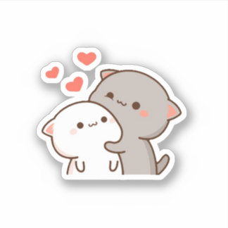 Cute Mochi Peach Cat Sticker