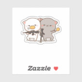 Cute Mochi Peach Cat Sticker (Vel)