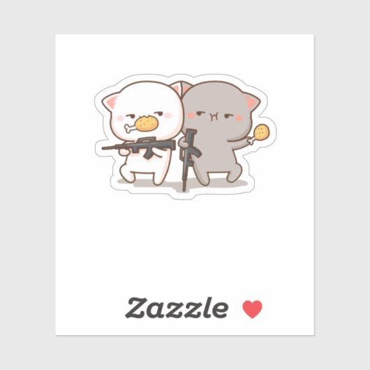 Cute Mochi Peach Cat Sticker (Vel)