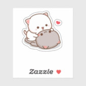 Cute Mochi Peach Cat Sticker (Vel)