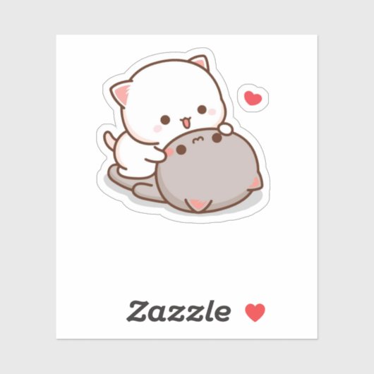 Cute Mochi Peach Cat Sticker (Vel)