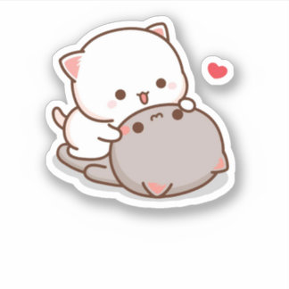 Cute Mochi Peach Cat Sticker