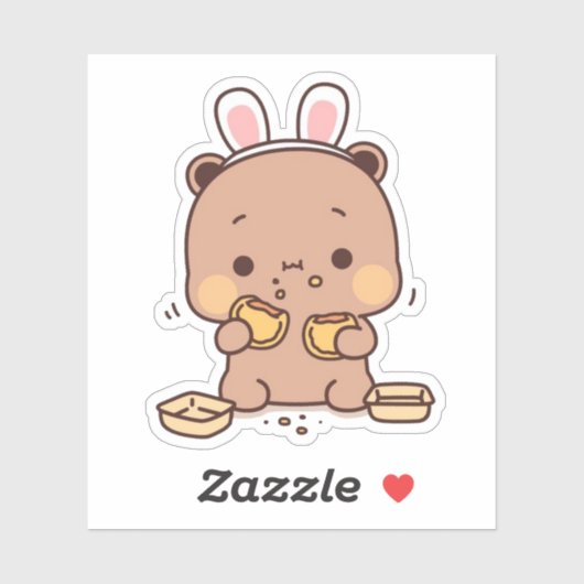 Cute Mochi Peach Cat Sticker (Vel)