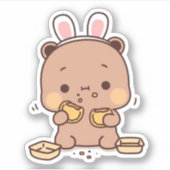 Cute Mochi Peach Cat Sticker (Voorkant)