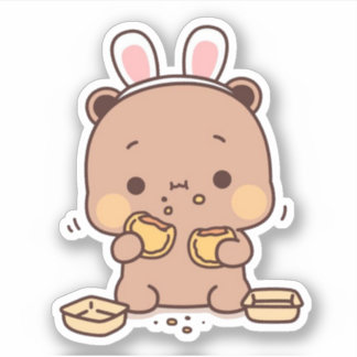 Cute Mochi Peach Cat Sticker