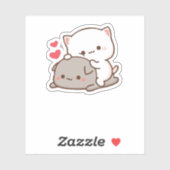 Cute Mochi Peach Cat Sticker (Vel)
