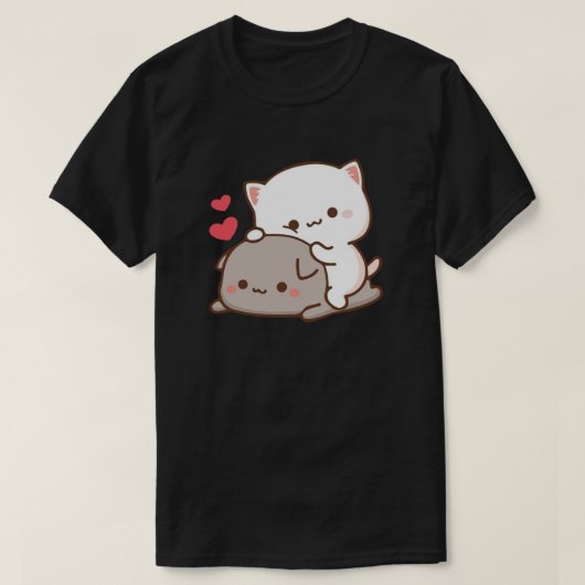 Cute Mochi Peach Cat T-shirt (Design voorkant)