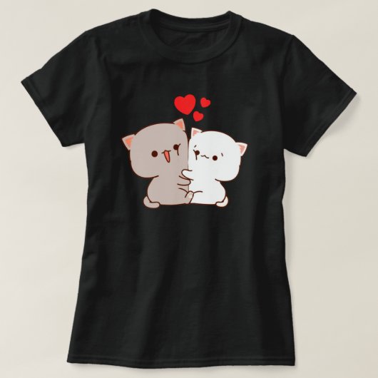 Cute Mochi Peach Cat T-shirt (Design voorkant)
