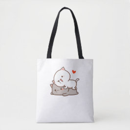 Cute Mochi Peach Cat Tote Bag