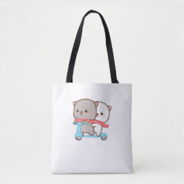 Cute Mochi Peach Cat Tote Bag