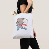 Cute Mochi Peach Cat Tote Bag (Dichtbij)