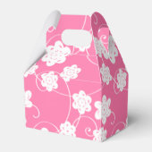 Cute Mod Pink Flowers Pattern, Jouw Initiaal Bedankdoosjes (Achterkant)