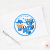  Cute Mode Emoji met winkelen Ronde Sticker (Envelop)