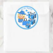  Cute Mode Emoji met winkelen Ronde Sticker (Tas)