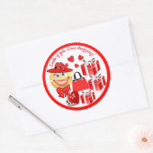  Cute Mode Emoji met winkelen Ronde Sticker (Envelop)