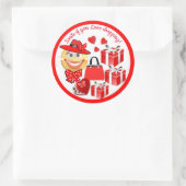  Cute Mode Emoji met winkelen Ronde Sticker (Tas)