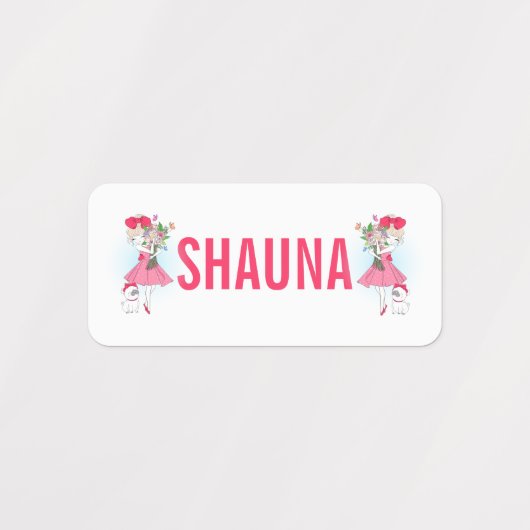 Cute Mode Girl met Pug Labels (Design 1)