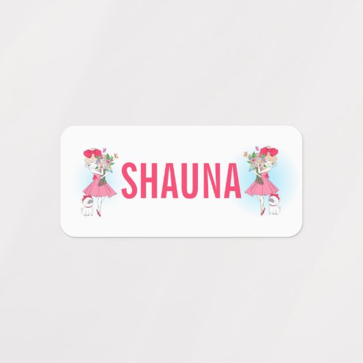 Cute Mode Girl met Pug Labels (Design 2)